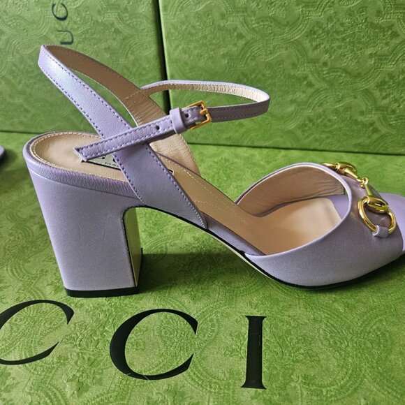 GUCCI Women's Mid-heel Sandal With Horsebit In Yellow size 37 - Picture 7 of 11